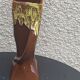 1970 ochre enamelled ceramic vase and vintage 1970