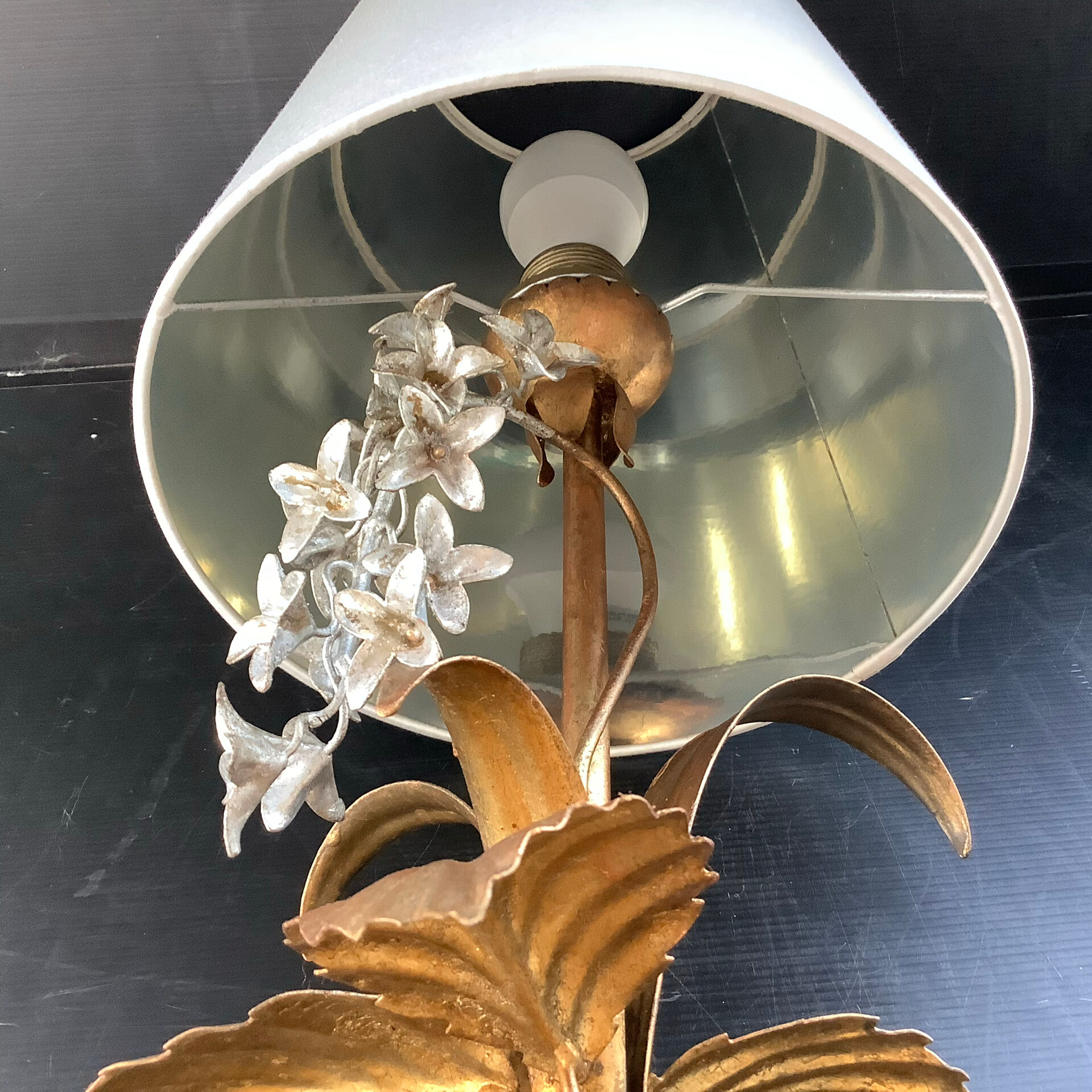2 Lampes Attribuées Hans Kogl  1970 Hollywood Regency Glycine Dorure F