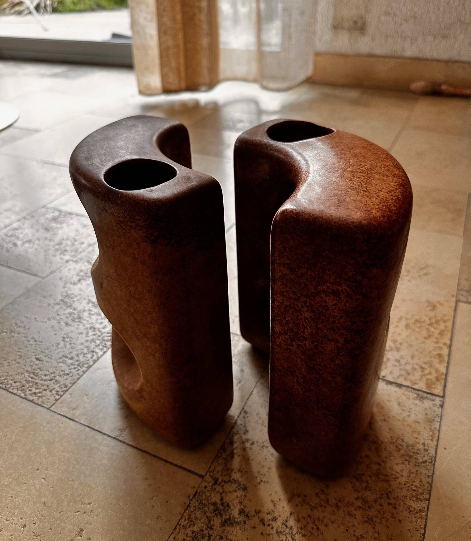 Pair of vases by Roberto Rigon for Bertoncello cermamiche d'arte