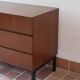 Teak chest of drawers with 3 drawers, black metal legs, 1960s.