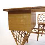 Rattan desk and chair  70