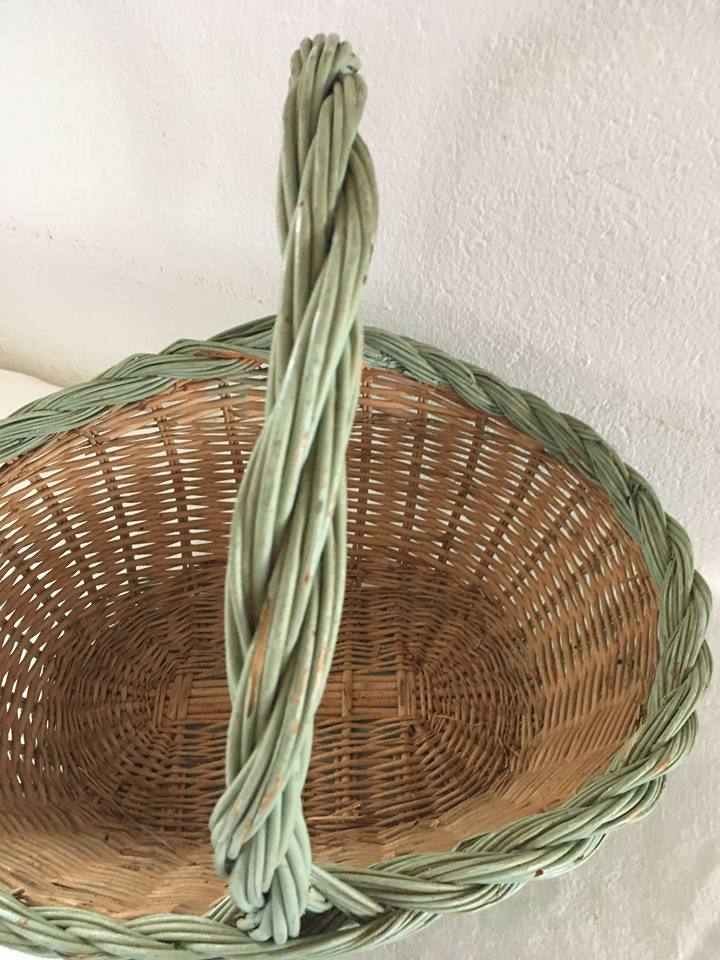 Spring wicker basket