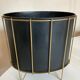 Modernist paper basket 1960 in black sheet metal and golden brass