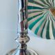 Twisted silver candle holder