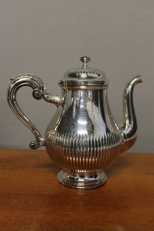 Silver metal coffee set - christofle - gallia collection
