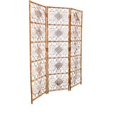 Vintage 1960s Curved Rattan Screen