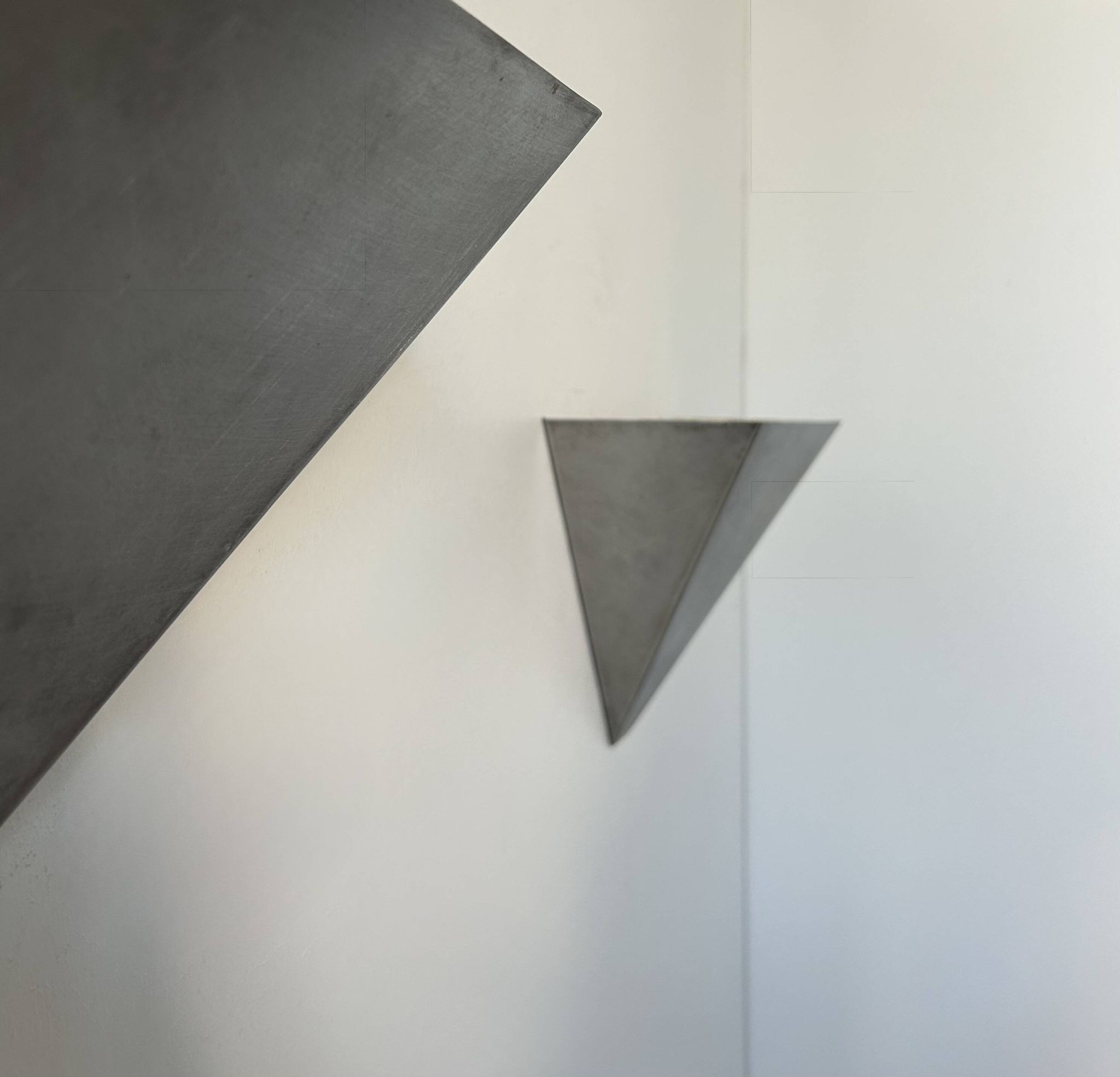 Pair of vintage wall lights, brushed metal, France 1970.