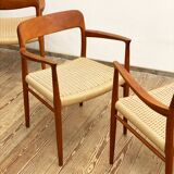 Mid century teak dining chairs by Niels O. Møller for J.L. Moller, Model 56, Set of 4,Denmark, 1950s