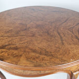 Round dining table of walnut, 1860s