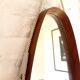 Oval hall mirror, wooden frame. Scandinavia 1960s 33x100cm