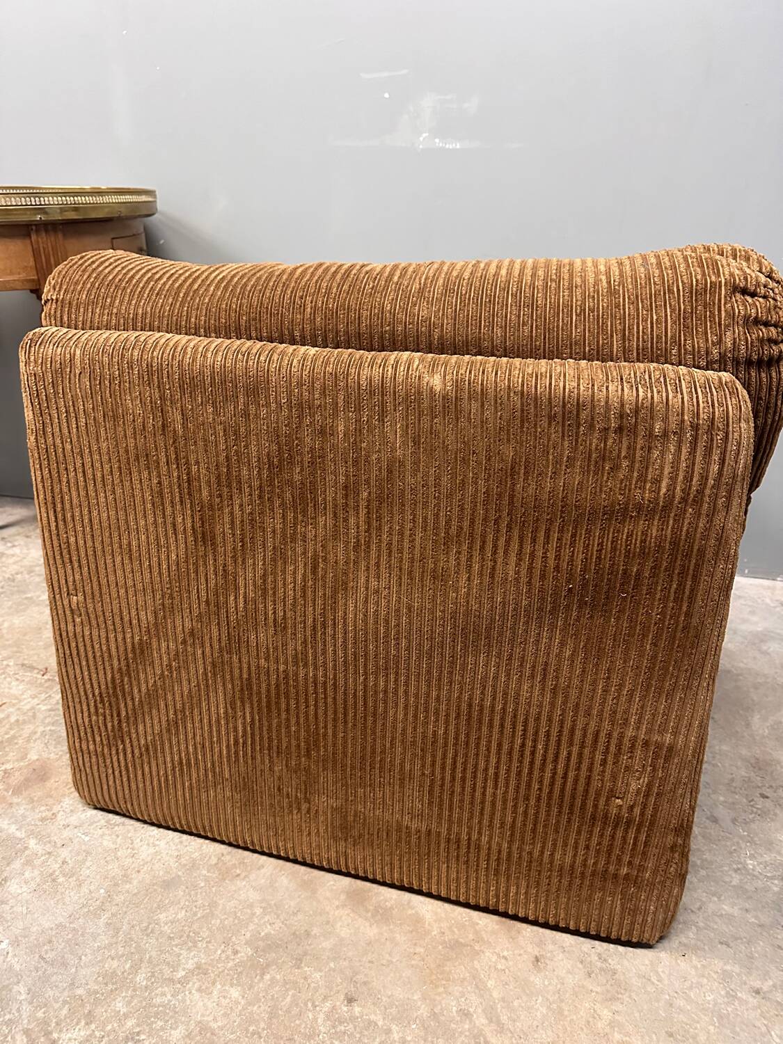 Vintage brown corduroy armchair from the 70s