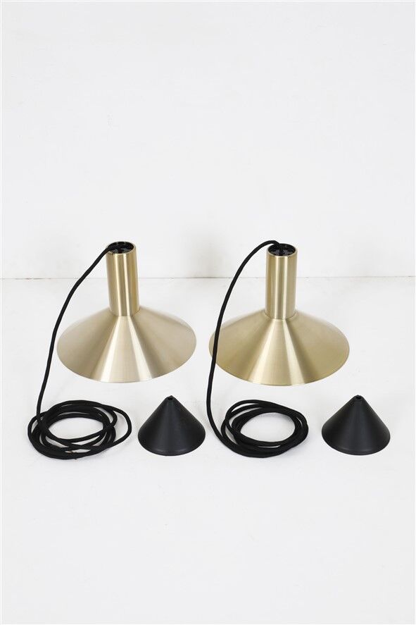 Set of 2 Fog & Mørup / Hans Due “Formel 1” pendant lamps / Mid-century Danish modern design / 1970s
