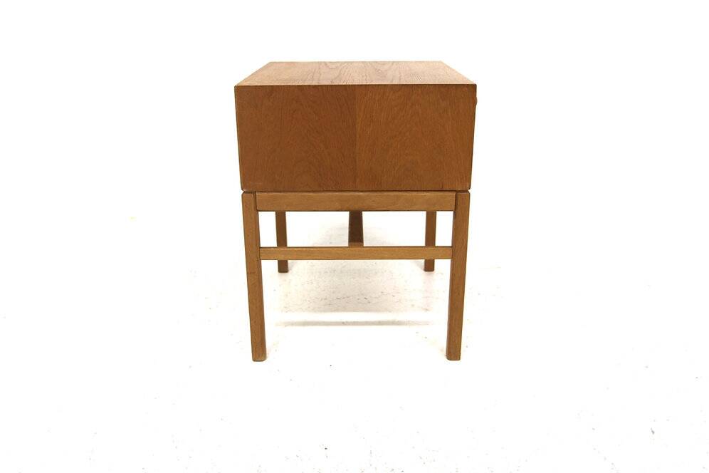 "Casino" oak bedside table, Engström & Myrstran, Sweden, 1960