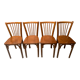 Lot de 4 chaises bistrot en bois vernis