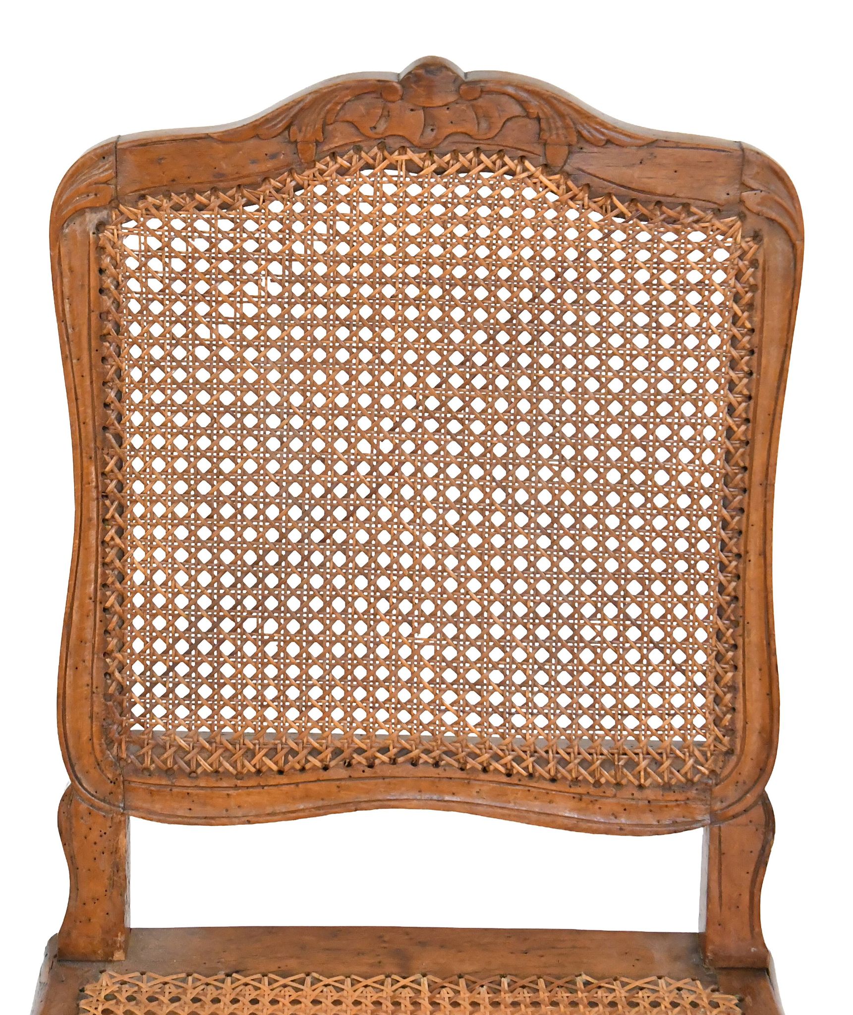 4 caned chairs from the Louis XV period stamped by Charles Delenoncourt.