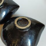 Four bowls free-form cups with French metal enamel