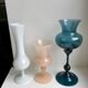 Vase en opaline rose pâle années 50-60