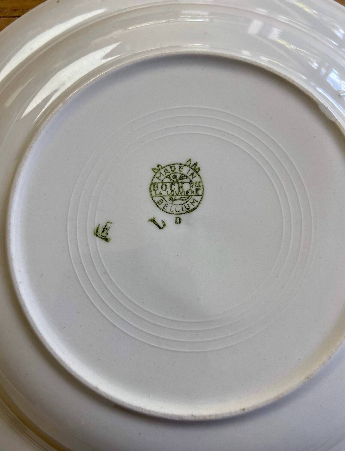 4 Boch La Louvière Belgium soup plates