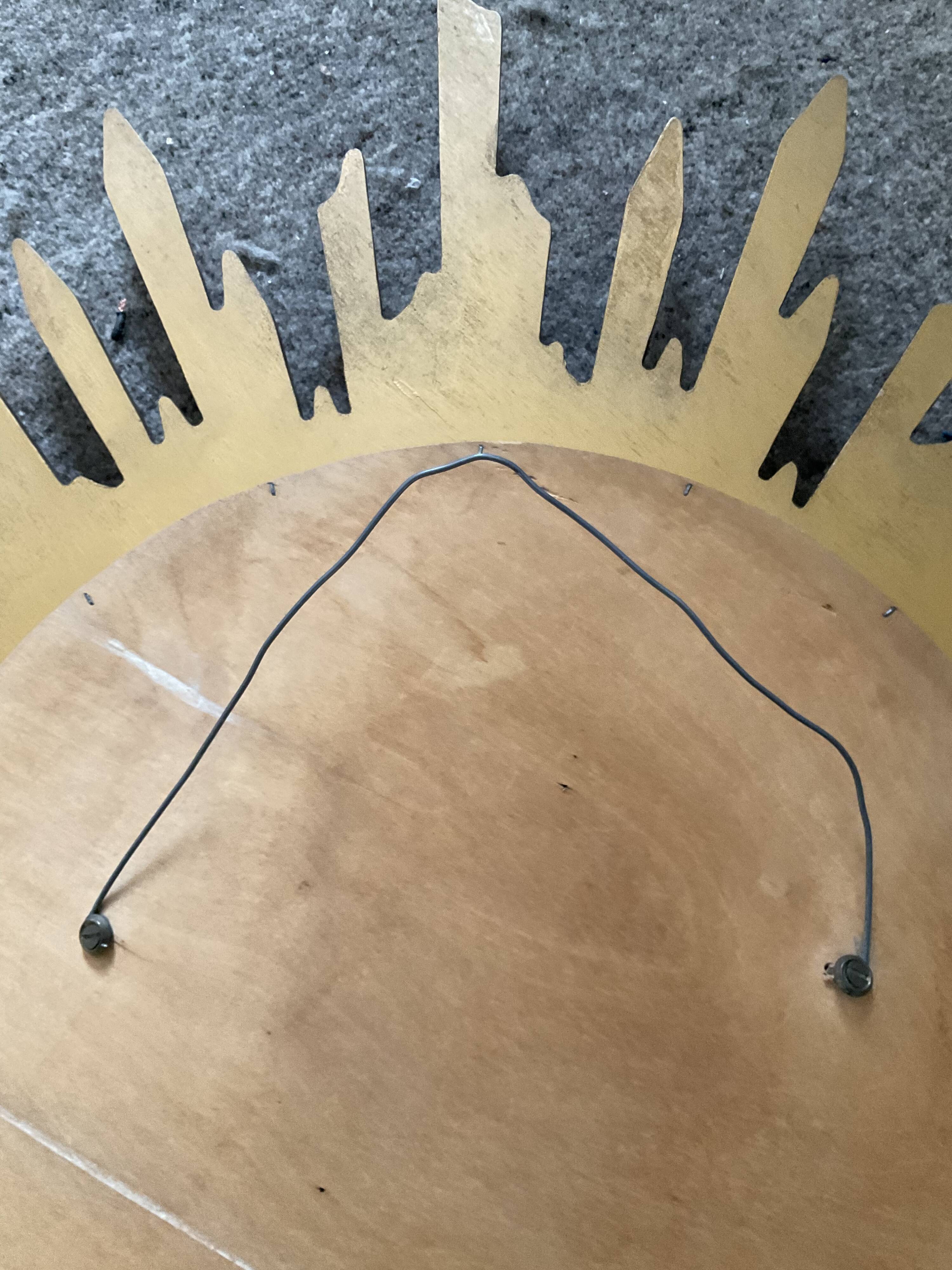 Sun mirror witch's eye vintage gilded wood 60s-70s