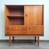 Sideboard, bookcase in teak veneer