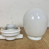 Vintage Porcelain Ceiling Light with Milk Glass , 1950s