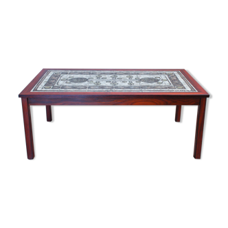 Vintage coffee table in rosewood and tiles, 1976