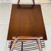 Table d'appoint avec porte revues vintage Rotin Bambou 1970s