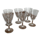 Série de 6 verres ciselés