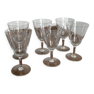 Set of 6 chiseled glasses