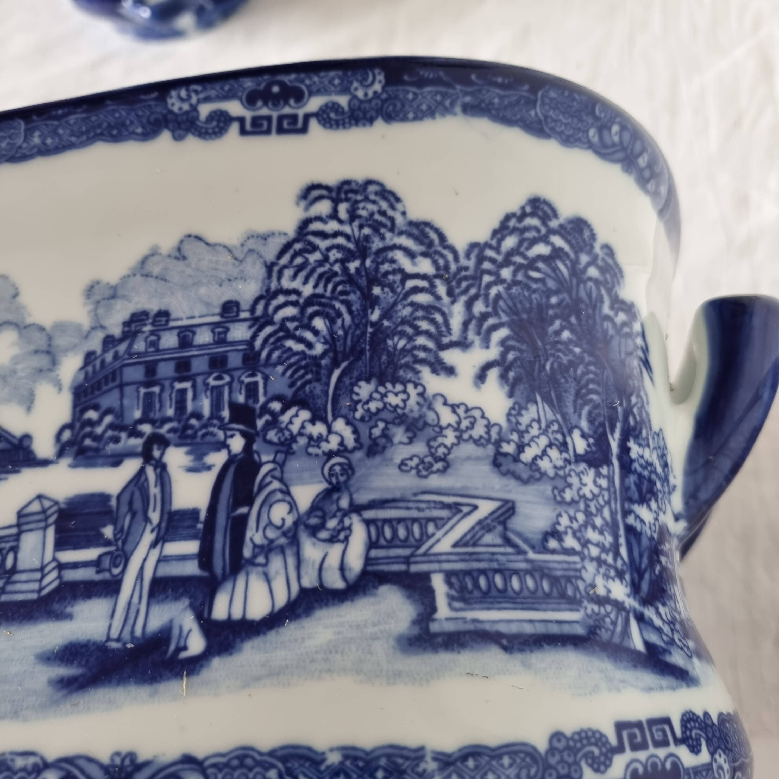 Large 20th century English glazed and enamelled earthenware planter