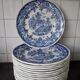 Set of 15 diner plates with English motifs Lunéville