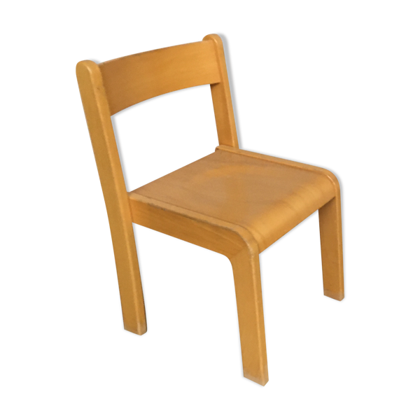 Chaise enfant vintage rétro années 60 mobilier en bois antic image 0 Chaise enfant vintage rétro an
