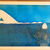 LITHOGRAPHY Nude woman "The board", numbered 49/100 and signed MICHEL MATHONNAT