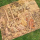 Grande tenture murale style aubusson scène musicale
