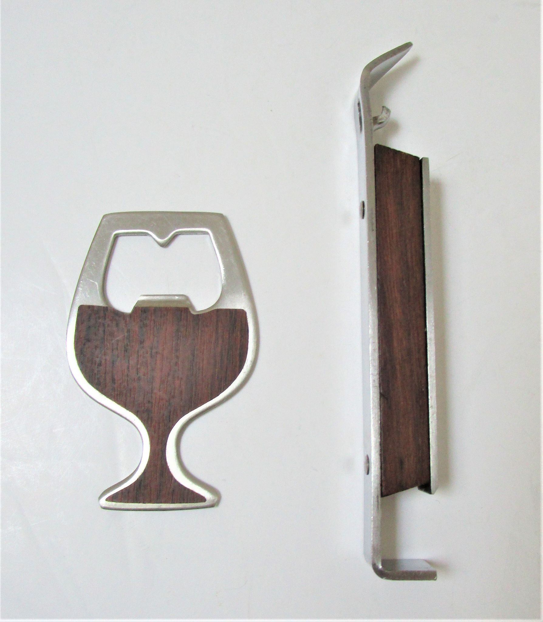Two bottle opener rosewood steel vintage design