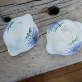 Pair of vintage ceramic thistle bowls by Marie Madeleine Jolly