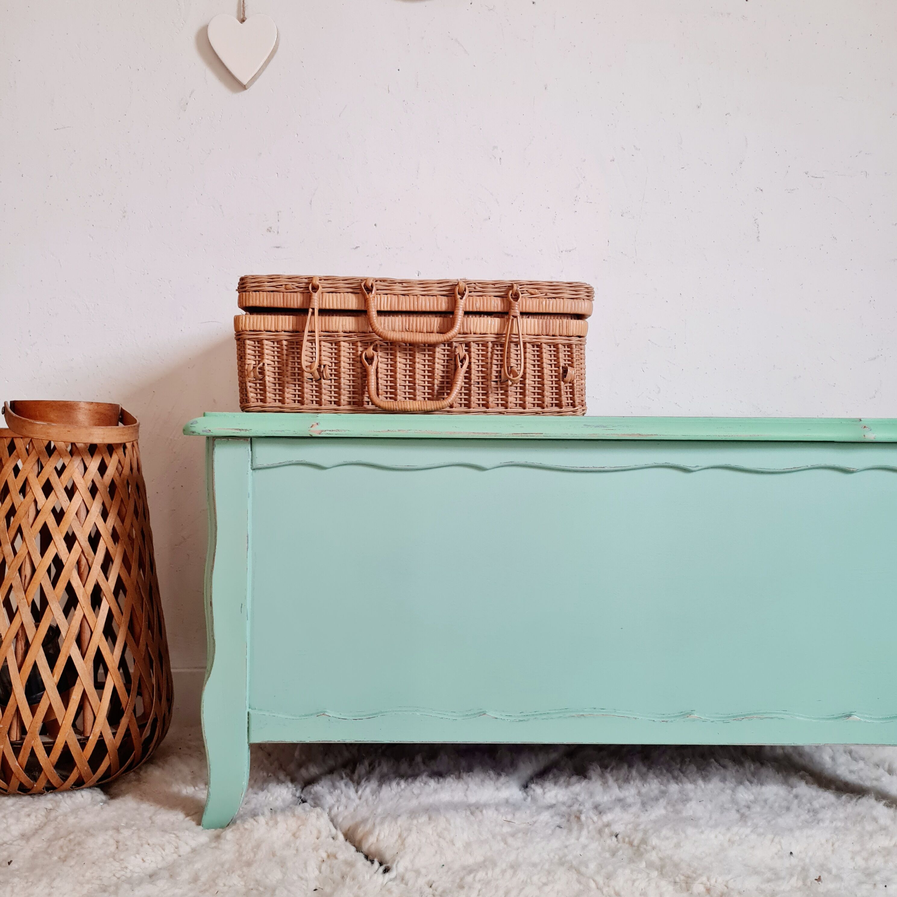 Old toy chest renovated green