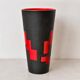 Large modernist vase signed Elchinger, red and black, c.1950 – 37 cm