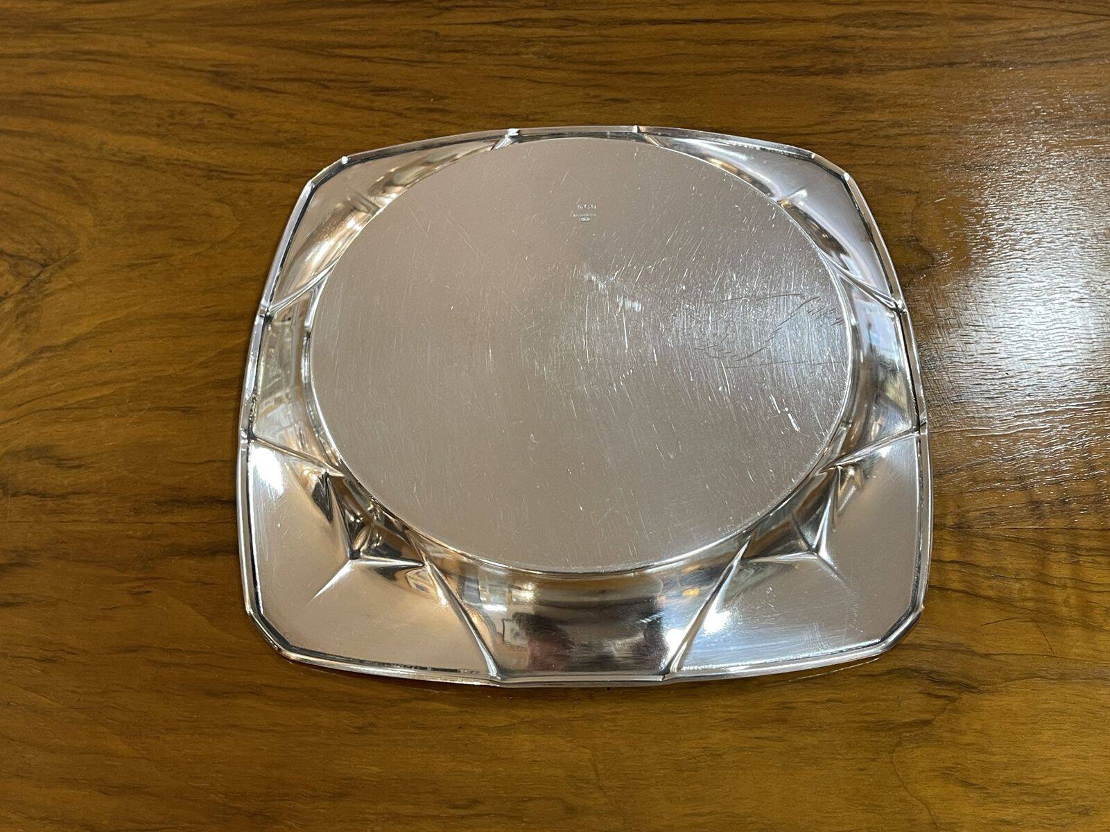 CHRISTOFLE silver metal tray - 23x23cm