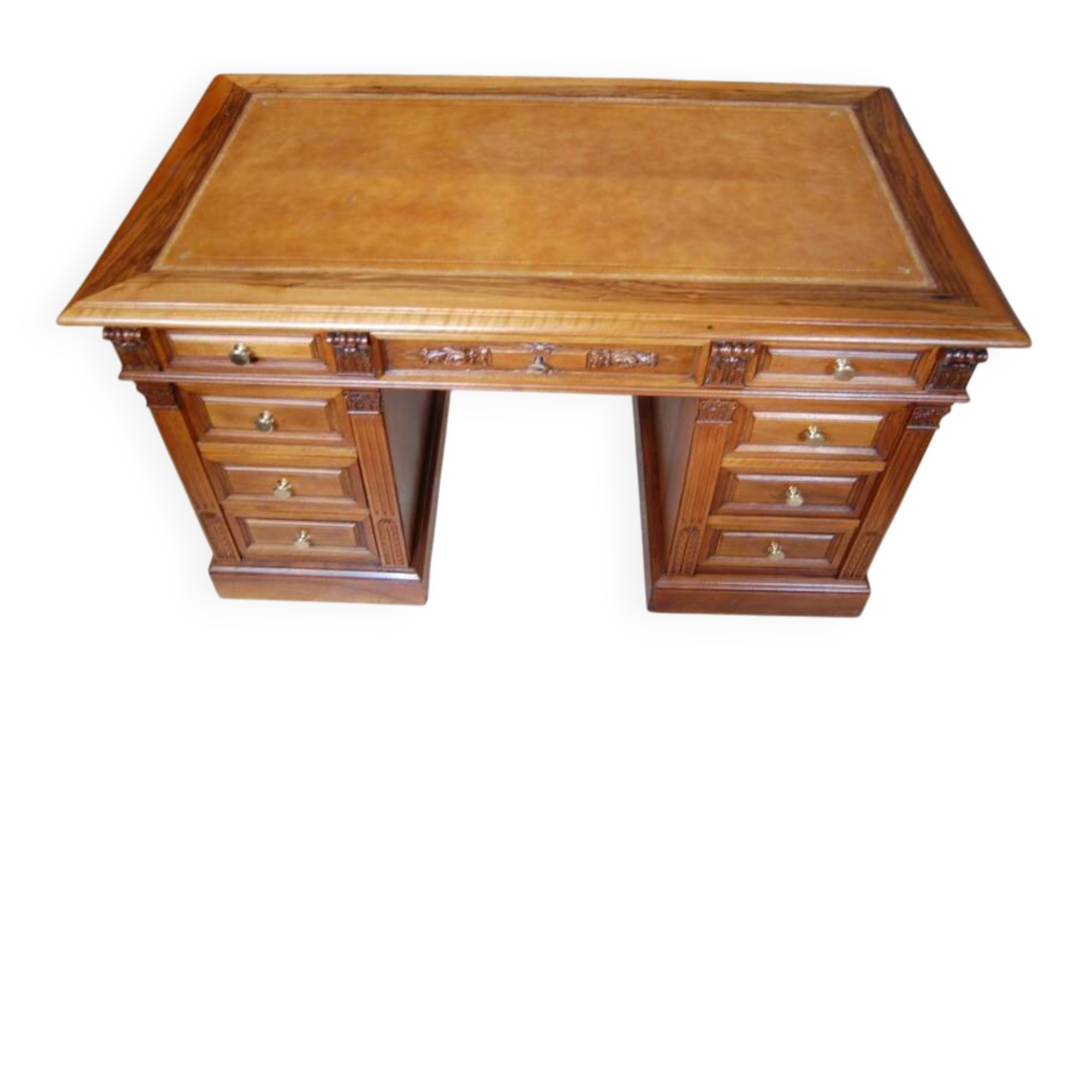 Napoleon III desk in walnut from the late 19th century.