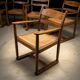 Serié de 6 fauteuils de salle á manger Brutalistes en chêne Mid-century