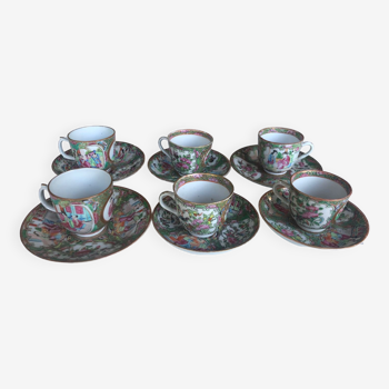 6 cups porcelain from China 19th