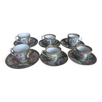 6 tasses porcelaine de Chine 19e