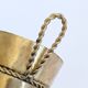 Vintage Brass Wall Cornet Vase Twisted Cord Pompons Bouquet Holder