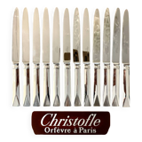 Christofle Atlantide model 12 table knives 24.5 cm very good condition