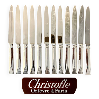 Christofle Atlantide model 12 table knives 24.5 cm very good condition
