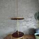 Vintage 70s floor lamp – Bottle rack & wooden coasters