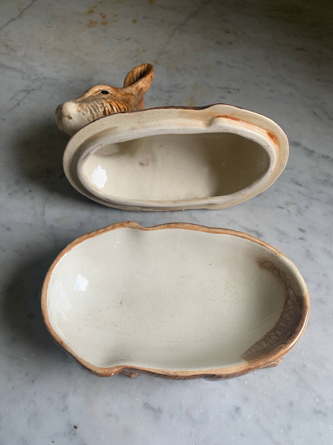 Ceramic rabbit terrine