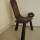 vintage tripod chair brutalist wood decor 50s brutalist