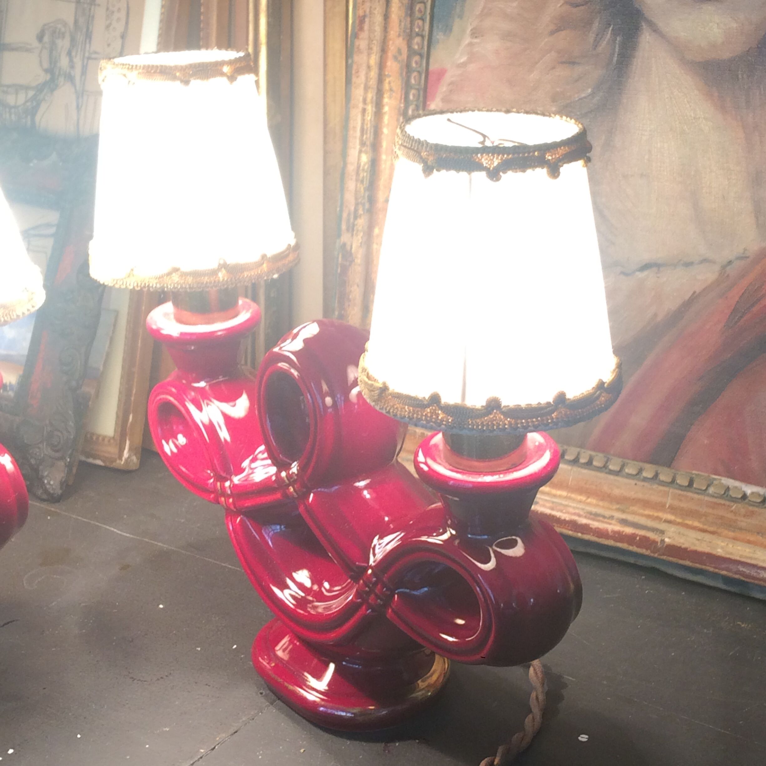 Pair of ceramic lamps circa 1940/50